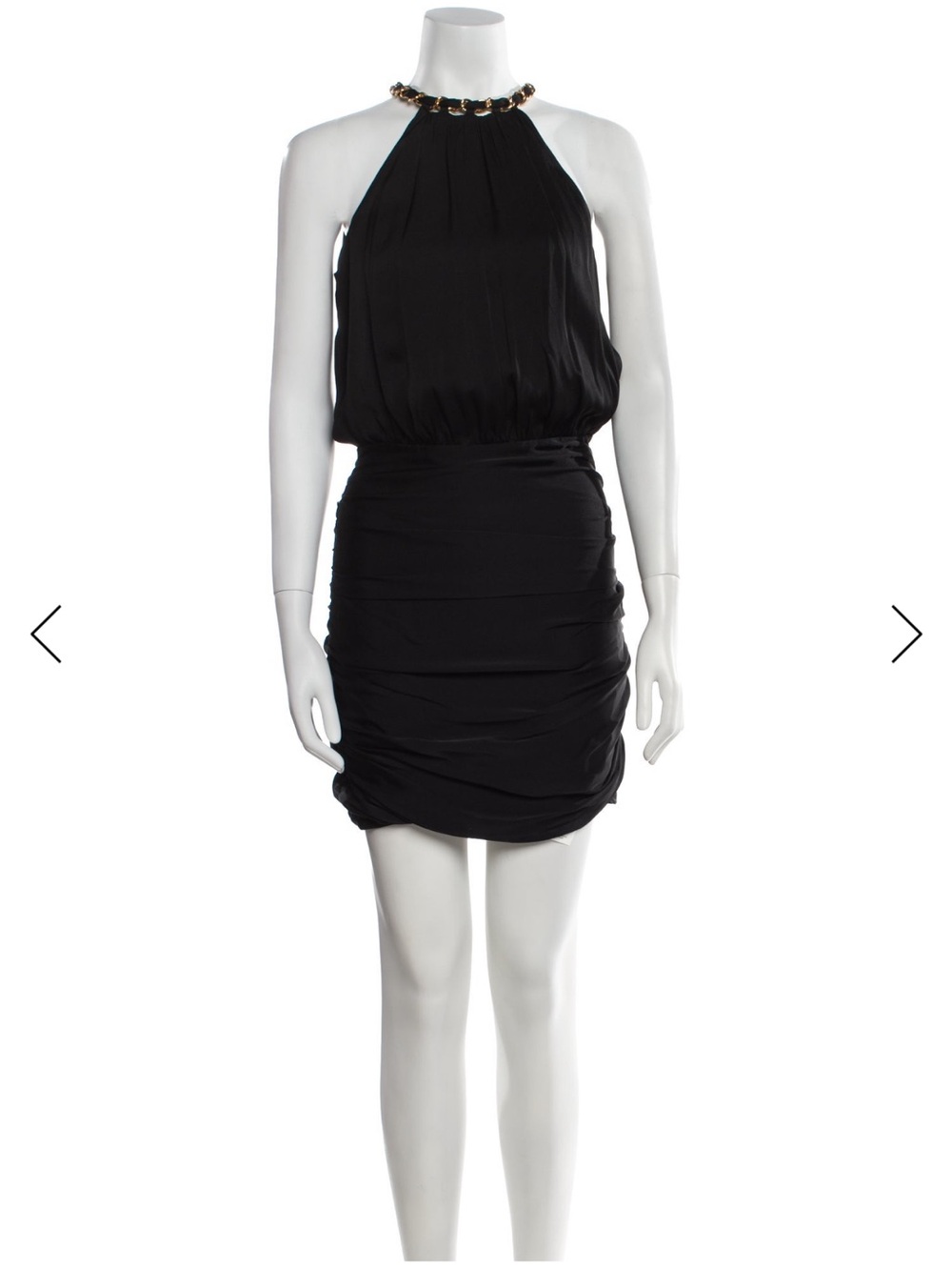 Veronica Beard Black Halter Mini Dress with Embellished Collar XS